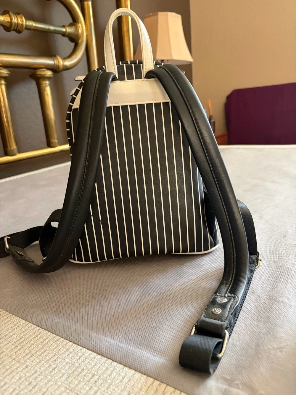 Jack Skellington Themed Black & White Mini LOUNGEFLY Backpack